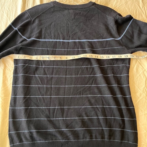 NWOT Tahari Men’s Wool Blend Navy Striped Crewneck Sweater S - Picture 8 of 10